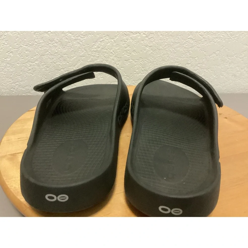 OOFOS OOahh Sport Flex Slide Mens 11 Black Adjustable Recovery Sandals